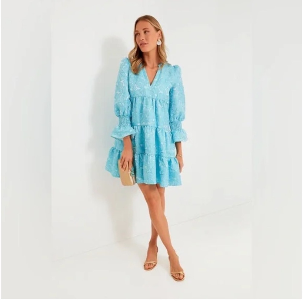 Tuckernuck | Pomander Place | Blue Daisy Jacquard Kenzo Dress | Sz XXL|